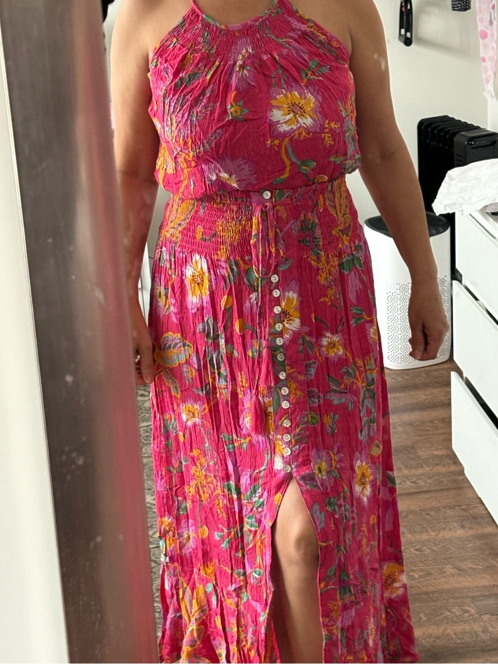 RACHEL Rachel Roy Fuchsia Pink Floral Midi TOP & matching Midi Skirt SET